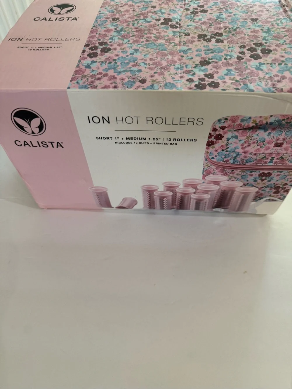 Calista Ion Hot Rollers Short Medium 12 Rollers Clips Bag Pink New Set